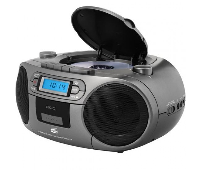 Sistem audio ecg cdr 999 dab, 2 x 1,5w rms, radio, usb, cd, casetofon, mp3, fm