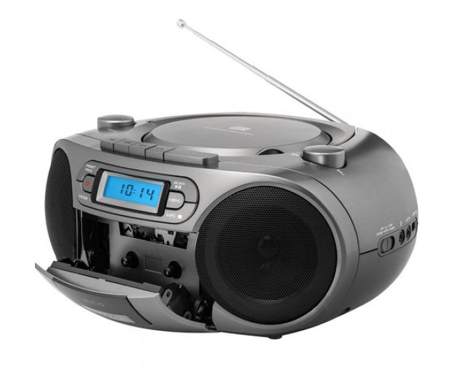 Sistem audio ecg cdr 999 dab, 2 x 1,5w rms, radio, usb, cd, casetofon, mp3, fm