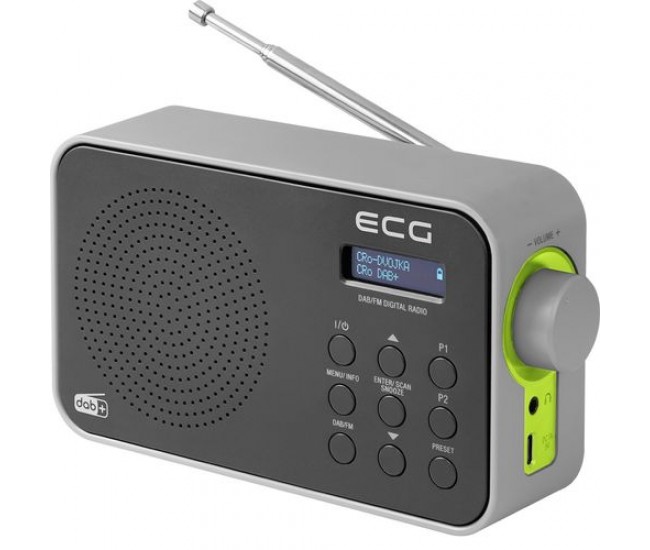 Radio portabil ecg rd 110 dab cu tuner dab+ si fm, negru, 1,2 w, memorie 30 de posturi