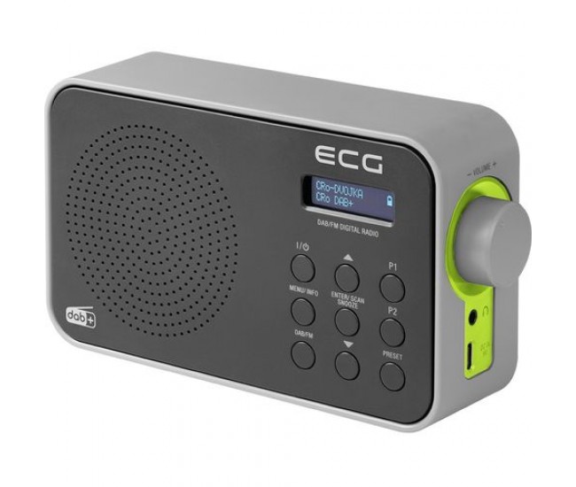 Radio portabil ecg rd 110 dab cu tuner dab+ si fm, negru, 1,2 w, memorie 30 de posturi