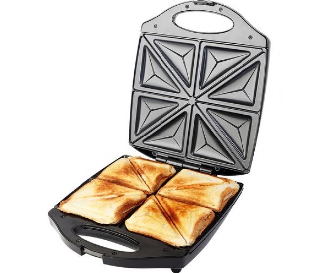 Sandwich-maker grill ecg s 199 quattro, 1100 w, placi triunghiulare nonaderente