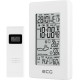 Statie meteo interior-exterior ecg ms 100 white, senzor extern fara fir, lcd, ceas, alarma