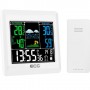 Statie meteo interior-exterior ecg ms 300 white, senzor extern fara fir, lcd color, ceas, alarma