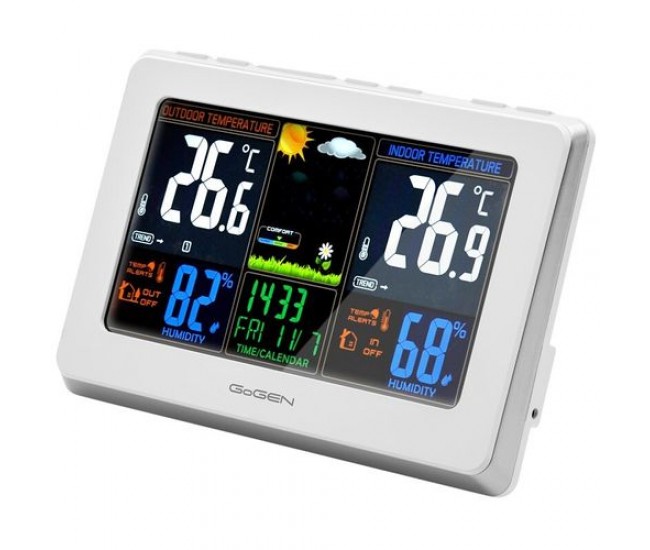 Statie meteo interior-exterior gogen me 3257, senzor extern fara fir, lcd color