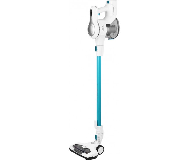 Aspirator vertical portabil 2in1 ECG VT 3620 Jean, 130 W, baterie Li-Ion 22.2 V, recipient 1.2 L, alb cu albastru