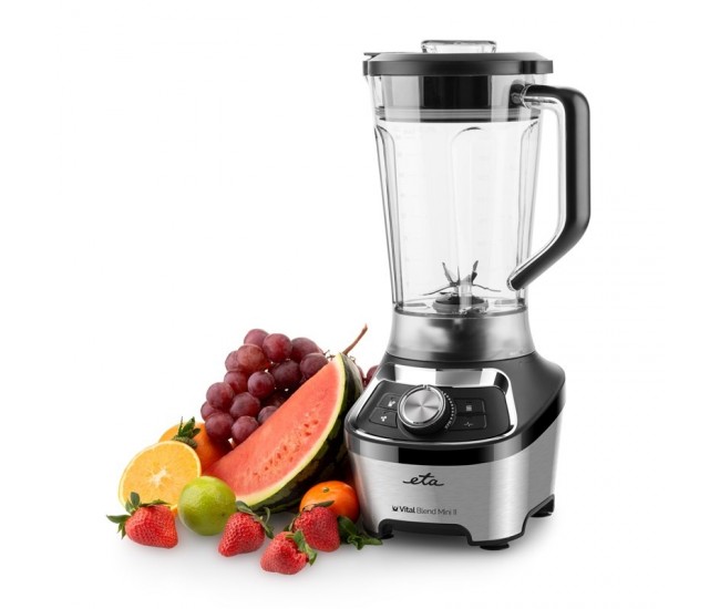 Blender de masa ETA Vital Blend Mini II 5100 90000, 1200W, 1.85 litri, 3 programe, otel inoxidabil, negru