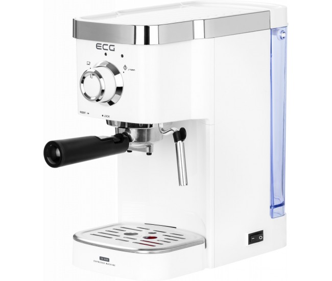 Espressor manual ECG ESP 20301 Alb, 1450 W,1.25 L, dispozitiv spumare, 20 bar