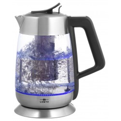 Fierbator electric cu infuzor LENTZ 74133, 1.8 litri, 2200W, sticla, iluminare LED, 5 trepte de temperatura