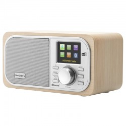 Internet radio GoGEN IR 237 BTDAB, 4 W, DAB+/FM, Bluetooth, USB, LCD color, ceas cu alarma, argintiu/maro
