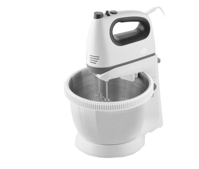 Mixer de mana cu bol ETA Crema II 2052 90000, 400 W, 3.4 L, 5 viteze, functie Turbo, alb