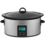 Oala electrica Slow cooker ECG PH 5510 Rider, 5.5 litri, 240 W, vas ceramic, timer, afisaj LED