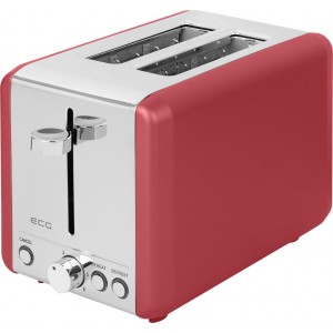 Prajitor de paine ECG ST 2708 Tradizione Corsa, putere 925 W, 2 felii, 6 grade de rumenire, rosu mat