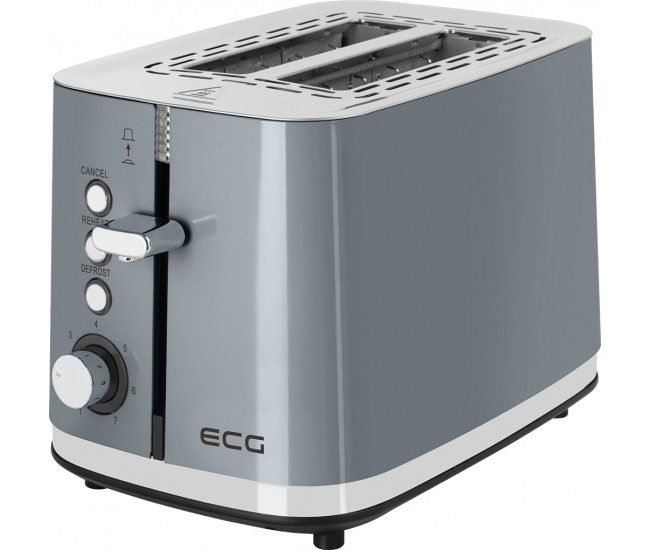 Prajitor de paine ECG ST 2766 Vintage Scuro, 925 W, 2 felii, 7 niveluri de rumenire, gri