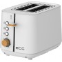 Prajitor de paine ECG ST 2768 Timber White, 925 W, 2 felii, 7 trepte, otel inoxidabil, elemente din lemn, alb