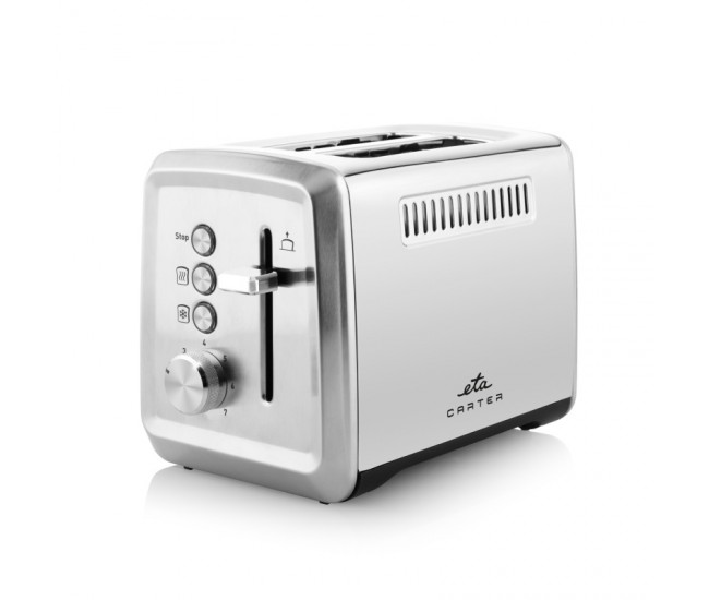 Prajitor de paine ETA Carter 4166 90000, 850 W, 2 felii, 7 niveluri de rumenire, otel inoxidabil