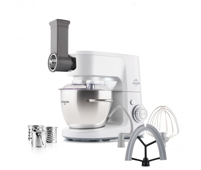 Robot de bucatarie ETA Gratussino III Smart 3023 90000, 1200 W, 4.5 litri, roti dintate metalice, gri/alb