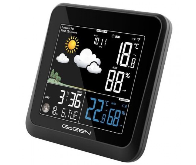 Statie meteo interior-exterior GoGEN ME 3236, senzor extern fara fir, LCD color