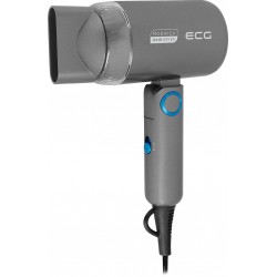 Uscator de par pentru voiaj ECG Grigio Piccolo, 1200 W, 2 viteze, 2 niveluri de temperatura, maner pliabil, gri