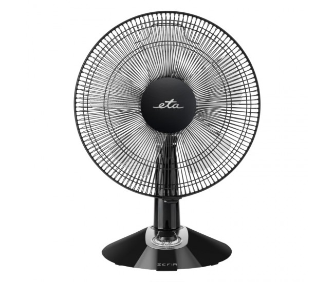 Ventilator de masa ETA Zefir 1607 90010, 45W, 30 cm, 5 palete, 4 moduri de suflare a aerului, oscilatie, negru