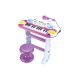 Orga de jucarie cu scaunel si microfon functional pentru fetite - BB335D