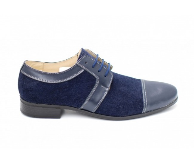 Pantofi bleumarin barbati casual - eleganti din piele naturala - Made in Romania