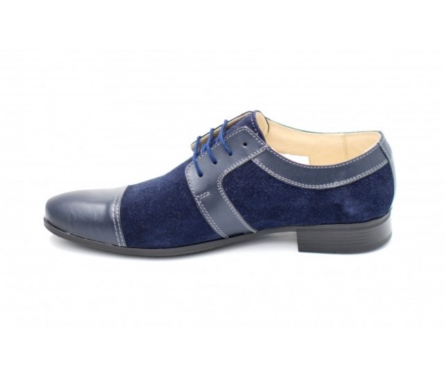 Pantofi bleumarin barbati casual - eleganti din piele naturala - Made in Romania