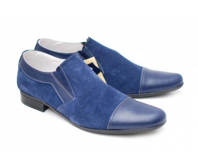 Pantofi bleumarin barbati casual - eleganti din piele naturala - Made in Romania