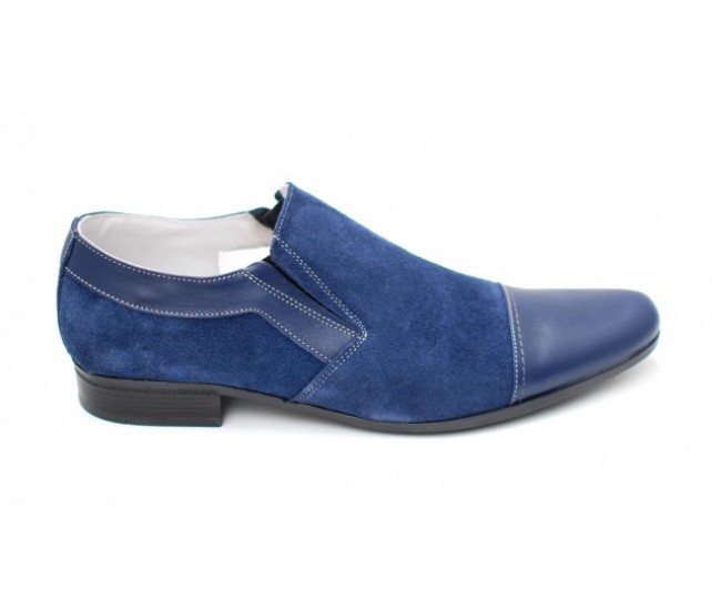 Pantofi bleumarin barbati casual - eleganti din piele naturala - Made in Romania