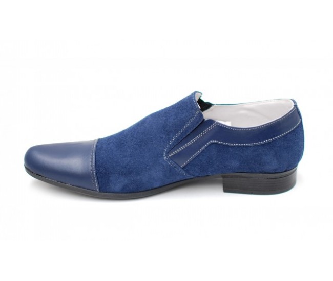 Pantofi bleumarin barbati casual - eleganti din piele naturala - Made in Romania