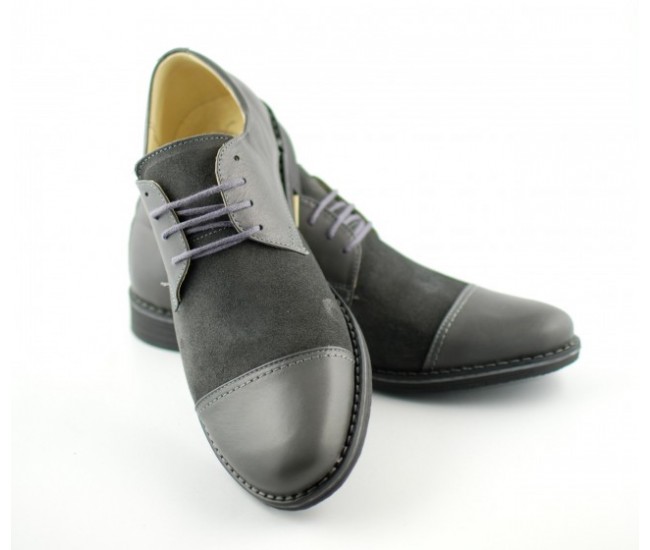 Pantofi gri barbati casual - eleganti din piele naturala Pantofi gri barbati casual - eleganti din piele naturala