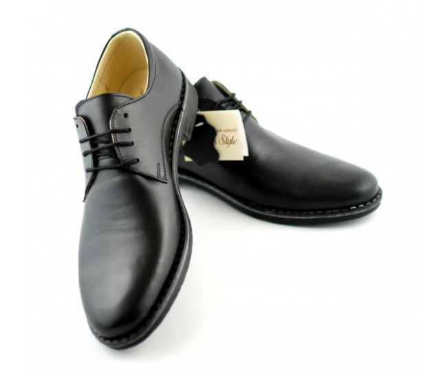 Pantofi negri barbati casual - eleganti din piele naturala EZELBOX Pantofi negri barbati casual - eleganti din piele naturala EZELBOX
