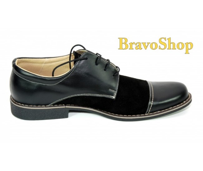 Pantofi negri barbati casual-eleganti din piele naturala - Made in Romania Pantofi negri barbati casual-eleganti din piele naturala - Made in Romania