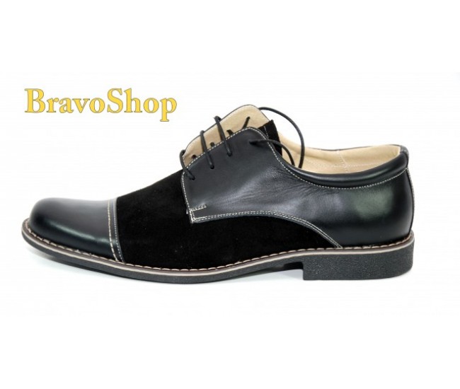 Pantofi negri barbati casual-eleganti din piele naturala - Made in Romania Pantofi negri barbati casual-eleganti din piele naturala - Made in Romania