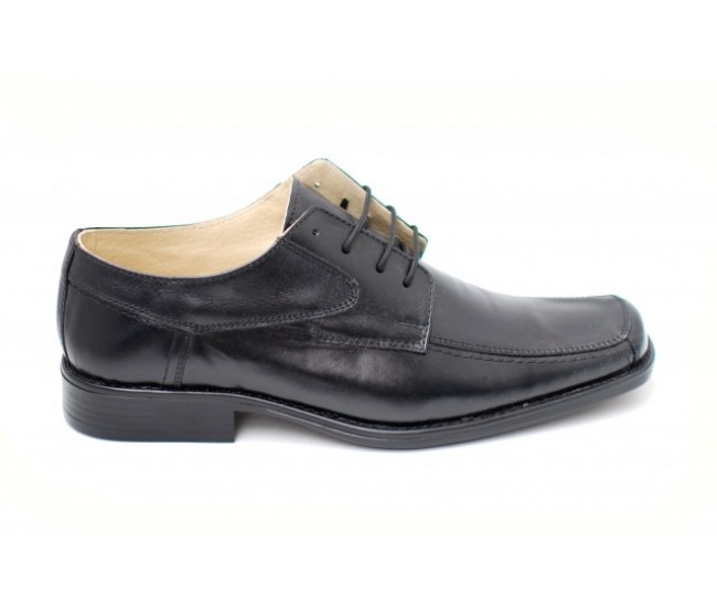 Pantofi negri eleganti barbatesti din piele naturala cu siret - Made in Romania Pantofi negri eleganti barbatesti din piele naturala cu siret - Made in Romania