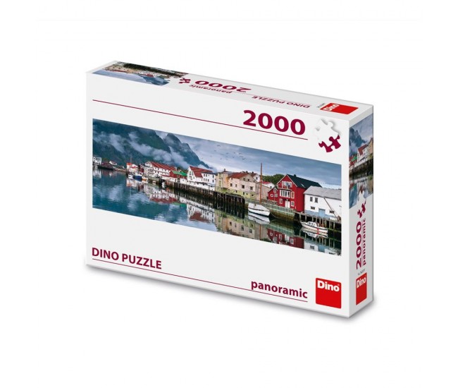Puzzle panoramic, Orasul pescarilor, 2000 piese - DINO TOYS