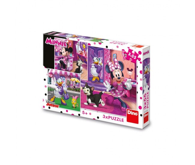 Puzzle Minnie, 3x55 piese - DINO TOYS