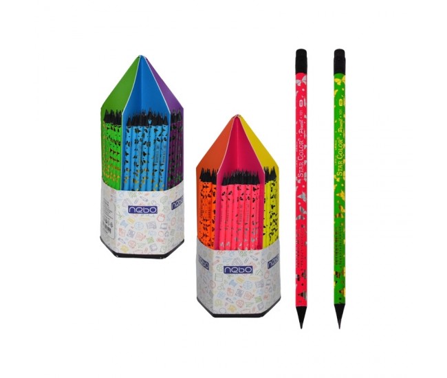 Creioane grafit cu radiera, 144/display - NEBO 16144