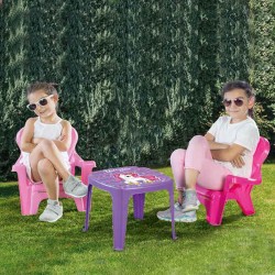 OFERTA! Masuta cu 2 scaunele, roz - Unicorn - Dolu R2503