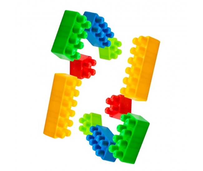 Cuburi constructii, multicolore, 136 piese/ghiozdan - ROBENTOYS