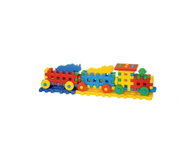 Cuburi constructii, 56x10,3x15 cm, Locomotiva - Tupiko