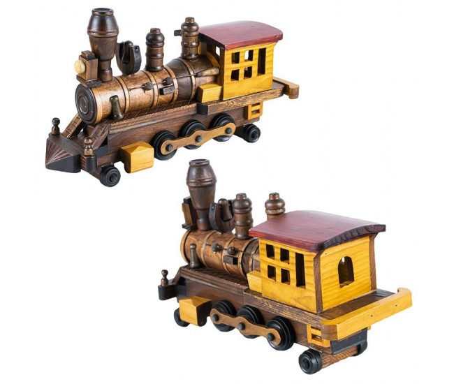 Locomotiva ornamentala, din lemn