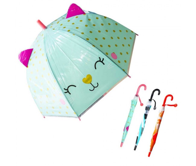 Umbrela copii, cu desene, Animalute, 70 cm