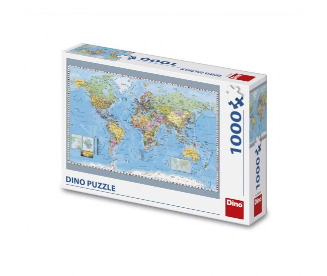 Puzzle harta politica a lumii, 1000 piese - DINO TOYS