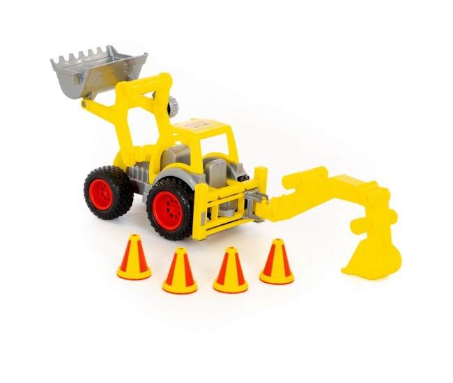 Excavator cu incarcator - ConsTruck, 38x16x22 cm, Wader