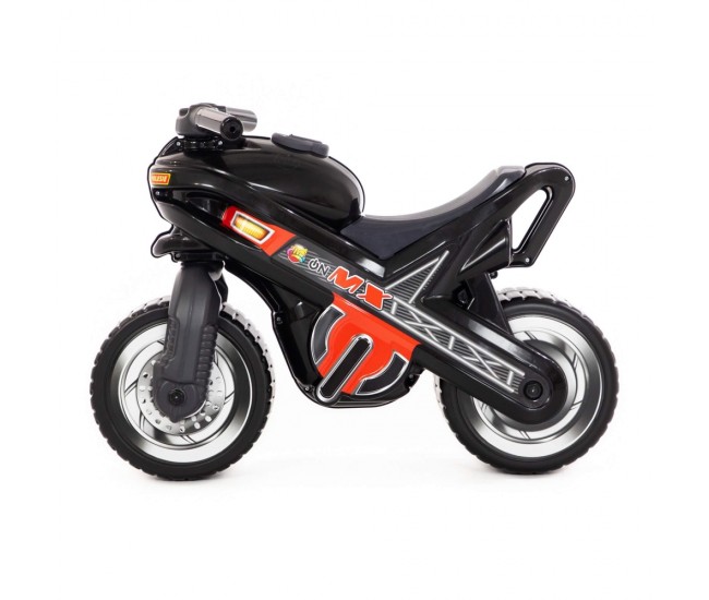 Motocicleta fara pedale, MX-ON, neagra, 70x30x49,3 cm, Polesie