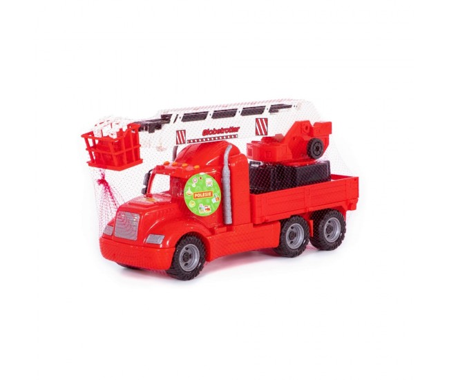 Masina pompieri+macara - Mike, 82x19x37 cm, Wader