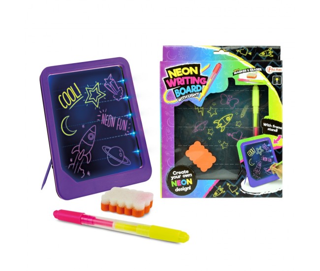 Tablita pentru scris, cu marker si burete, neon - Toi-Toys