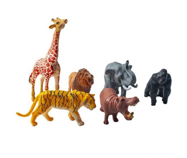 Figurine animale din jungla, 6 buc/cutie