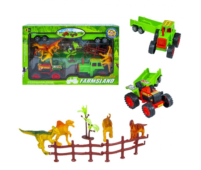 Set tractor + figurine dinozaur