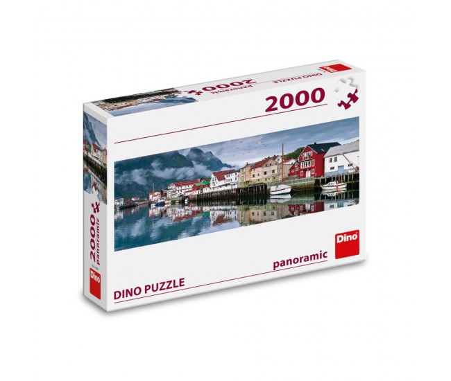 Puzzle panoramic, Orasul pescarilor, 2000 piese - DINO TOYS